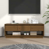 Mueble de TV madera maciza de pino marrón miel 110.5x34x40 cm 1