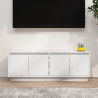 Mueble de TV de madera maciza de pino blanco 110x34x40 cm 1