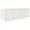 Mueble de TV de madera maciza de pino blanco 110x34x40 cm 2