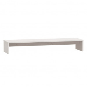 Soporte de monitor madera maciza de pino blanco 100x27x15 cm H