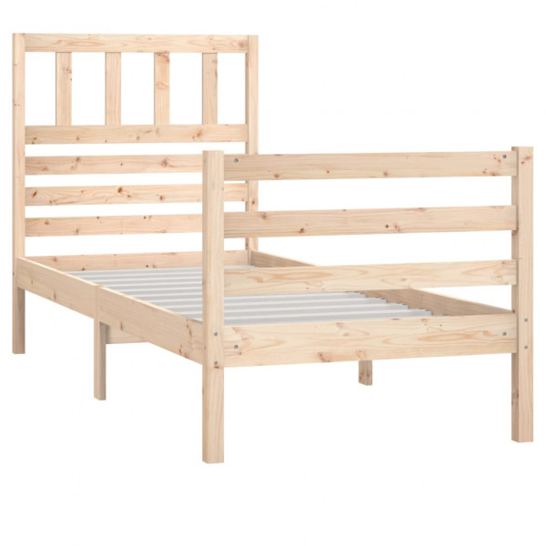Estructura de cama madera maciza 90x190 cm M 3