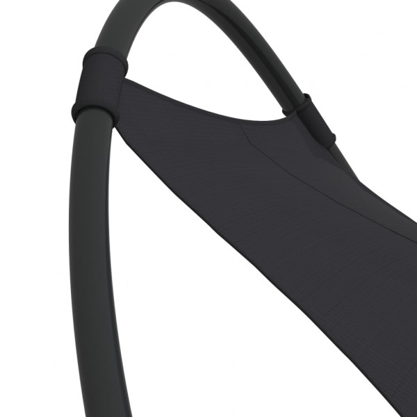 Espreguiçadeira baloiço c/ rodas aço e textilene preto M 5