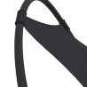 Espreguiçadeira baloiço c/ rodas aço e textilene preto 5