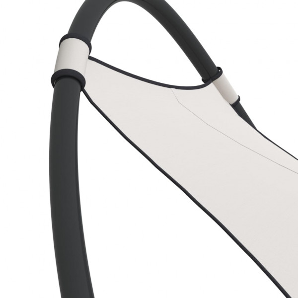 Espreguiçadeira baloiço c/ rodas aço e textilene cor creme M 5