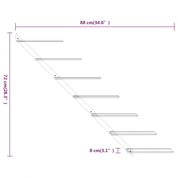 Botellero de pared para 7 botellas de metal blanco M 5