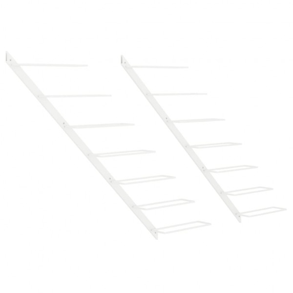 Botellero de pared para 7 botellas 2 unidades metal blanco M 2
