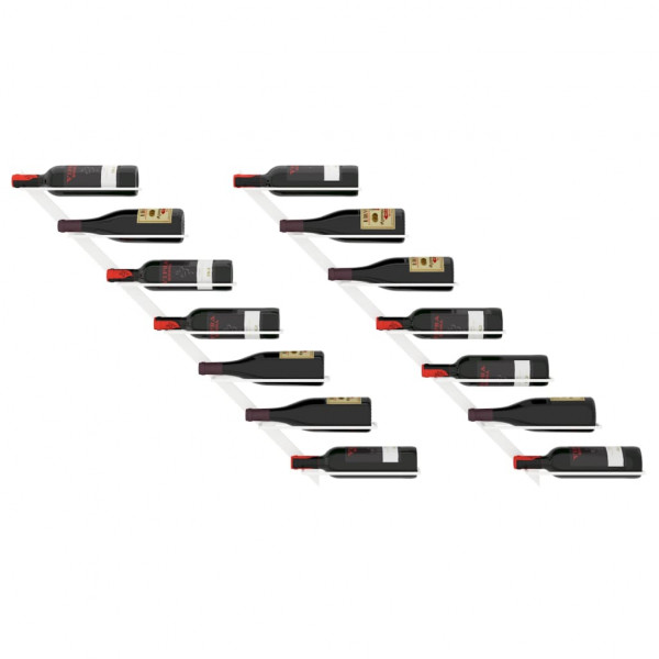 Botellero de pared para 7 botellas 2 unidades metal blanco M 3