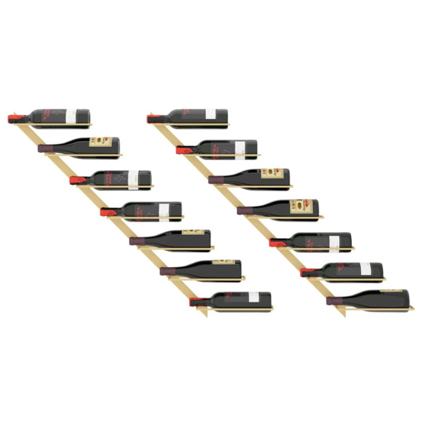 Garrafeira de parede para 7 garrafas metal dourado M 3