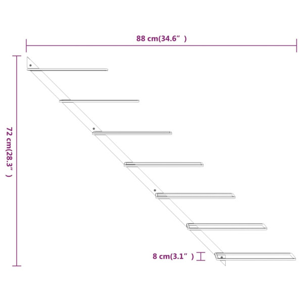 Garrafeira de parede para 7 garrafas metal dourado M 5