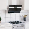 Campana extractora pared acero y vidrio templado negro 60 cm 5