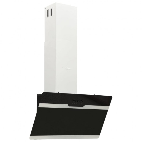 Campana extractora pared acero y vidrio templado negro 60 cm D