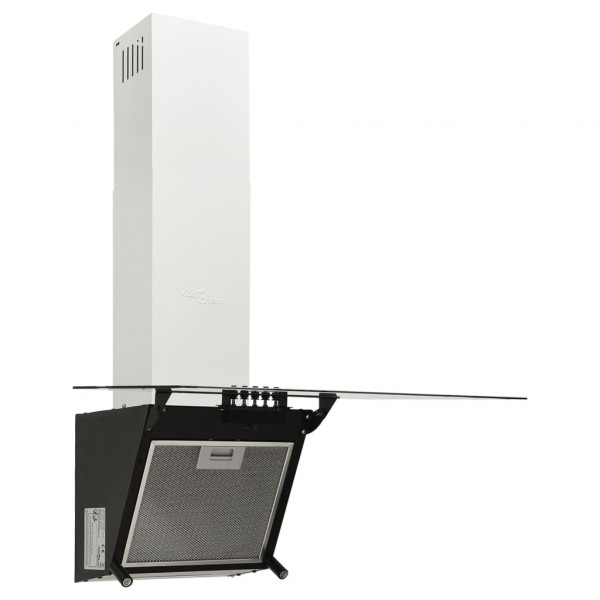 Campana extractora pared acero y vidrio templado negro 60 cm M 3