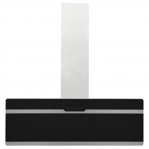 Campana extractora pared acero y vidrio templado negro 90 cm H