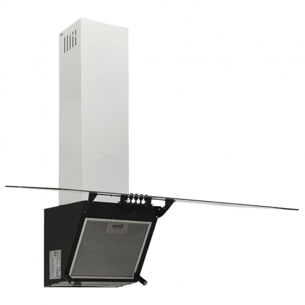 Campana extractora pared acero y vidrio templado negro 90 cm M 3