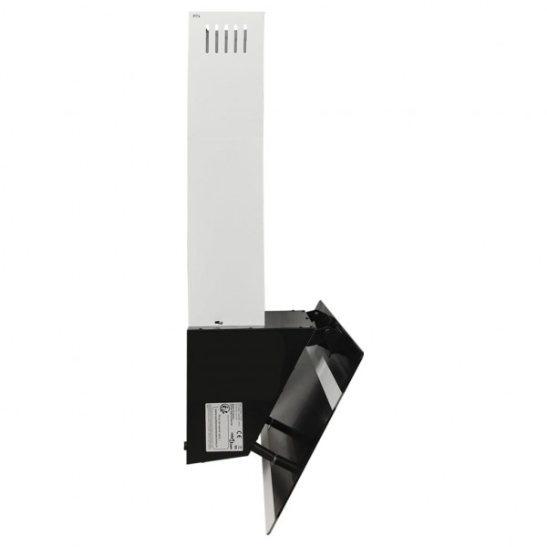 Campana extractora pared acero y vidrio templado negro 90 cm M 4