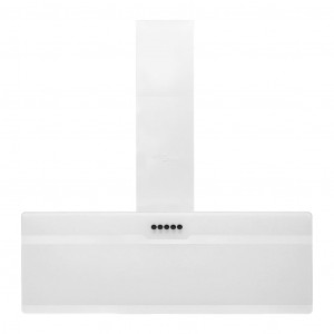 Campana extractora pared acero y vidrio templado blanco 90 cm H