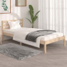 Estructura de cama madera maciza de pino individual 90x190 cm 1