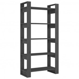 Estantería/divisor de espacios madera maciza gris 80x35x160 cm H