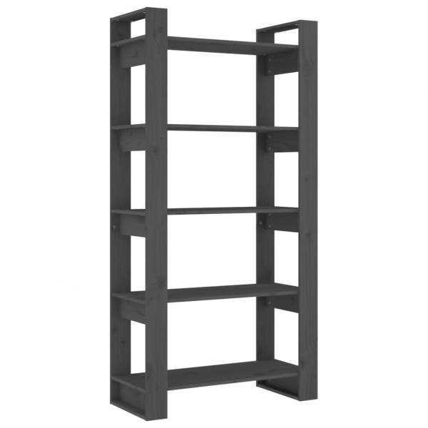 Estantería/divisor de espacios madera maciza gris 80x35x160 cm M 2