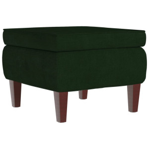 Taburete con patas de madera terciopelo verde oscuro H
