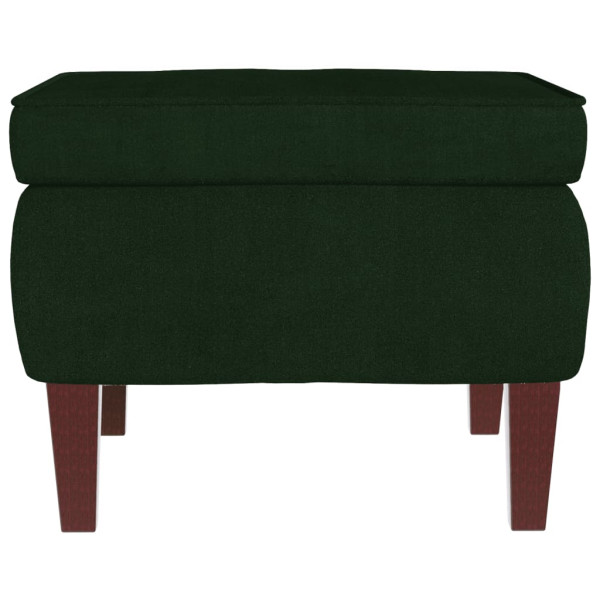 Taburete con patas de madera terciopelo verde oscuro M 3