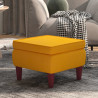 Taburete con patas de madera terciopelo amarillo 1