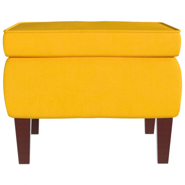 Taburete con patas de madera terciopelo amarillo M 3