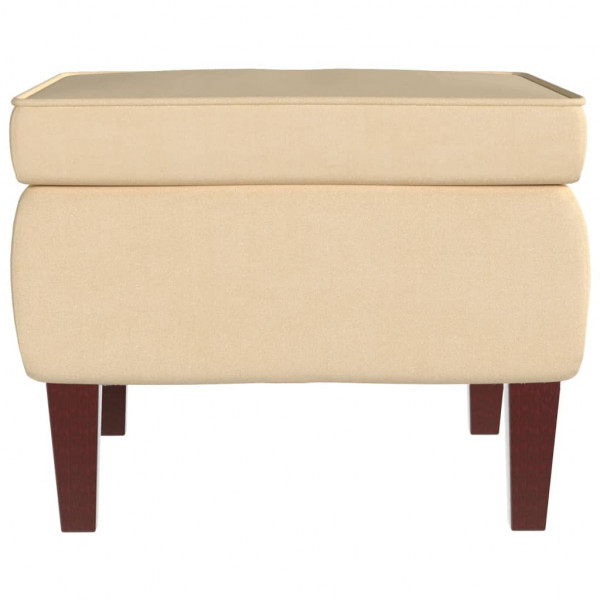 Taburete con patas de madera terciopelo crema M 3