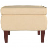 Taburete con patas de madera terciopelo crema 3