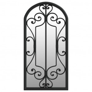 Espelho em ferro p/ uso no interior 70x30 cm preto H