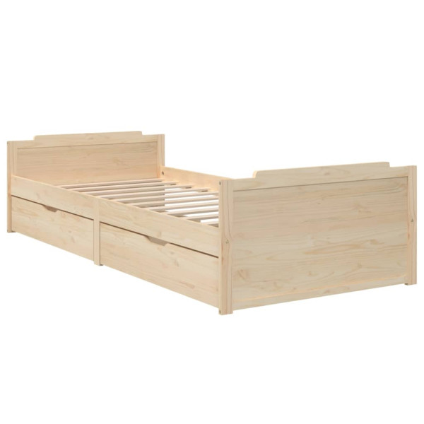Estructura de cama con cajones madera maciza de pino 90x200 cm M 3