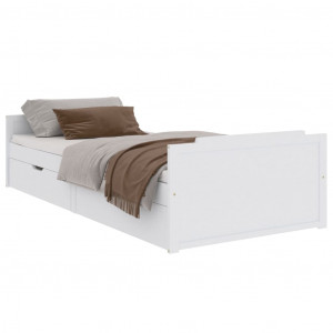 Estructura cama cajones madera maciza de pino blanco 90x200 cm H