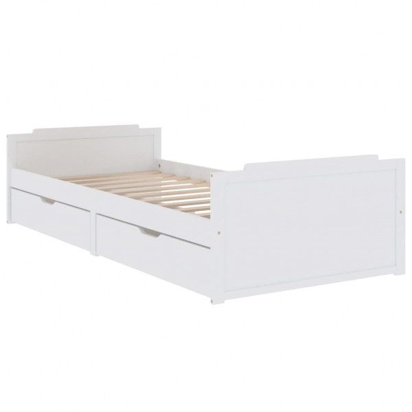 Estrutura de cama com gavetas 90x200 cm pinho maciço branco M 3