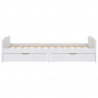 Estrutura de cama com gavetas 90x200 cm pinho maciço branco 5
