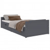 Estructura cama con cajones madera maciza de pino gris 90x200cm 2