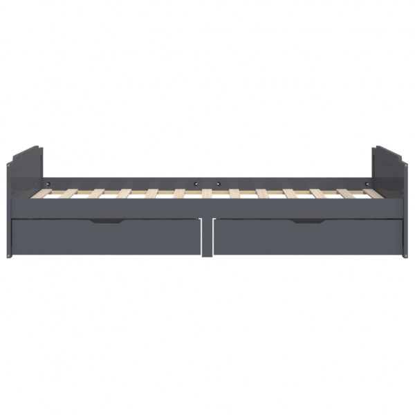 Estrutura cama + gavetas 90x200 cm pinho maciço cinza-escuro M 5