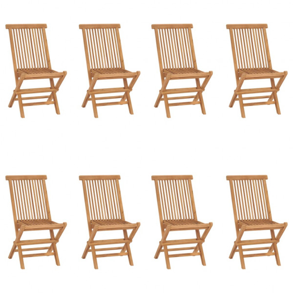 Sillas de jardín plegables 8 unidades madera maciza de teca D