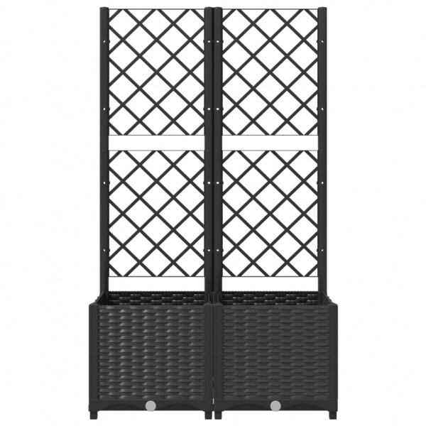 Jardinera con enrejado PP negro 80x40x136 cm M 4