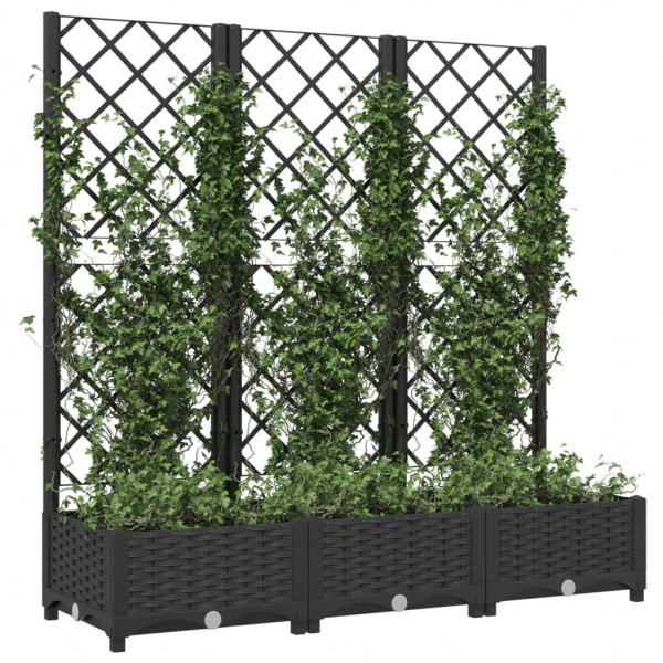 Jardinera con enrejado PP negro 120x40x121.5cm M 3