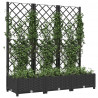 Jardinera con enrejado PP negro 120x40x121.5cm 3