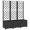 Jardinera con enrejado PP negro 120x40x136 cm 2