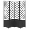 Jardinera con enrejado PP negro 80x80x136 cm 2