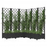 Jardinera con enrejado PP negro 120x120x121.5 cm 3