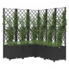 Jardinera con enrejado PP negro 120x120x136 cm 3