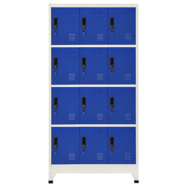 Cacifo aço 90x45x180 cm cinzento e azul M 2