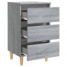 Mesita de noche con patas madera maciza gris Sonoma 40x35x69 cm 5