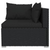 6 pcs conjunto lounge de jardim c/ almofadões vime PE preto 3