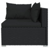 6 pcs conjunto lounge de jardim c/ almofadões vime PE preto 5