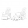 Cadeiras de jardim Adirondack c/ apoio de pés 2 pcs PEAD branco 2