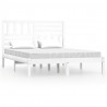 Estructura de cama de madera de pino maciza blanca 140x190 cm 2
